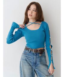 EVRIS | アームビジューニットトップス(ニット/セーター)