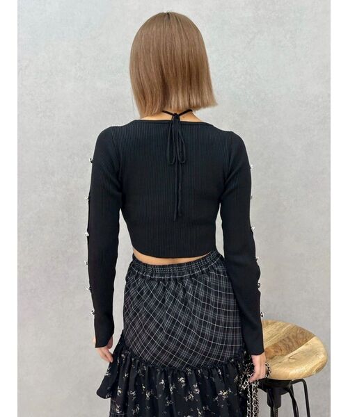 EVRIS（エヴリス）の「アームビジューニットトップス（ニット/セーター・レディース・ブラック/ホワイト/ブルー・FREE）」の12枚目の写真