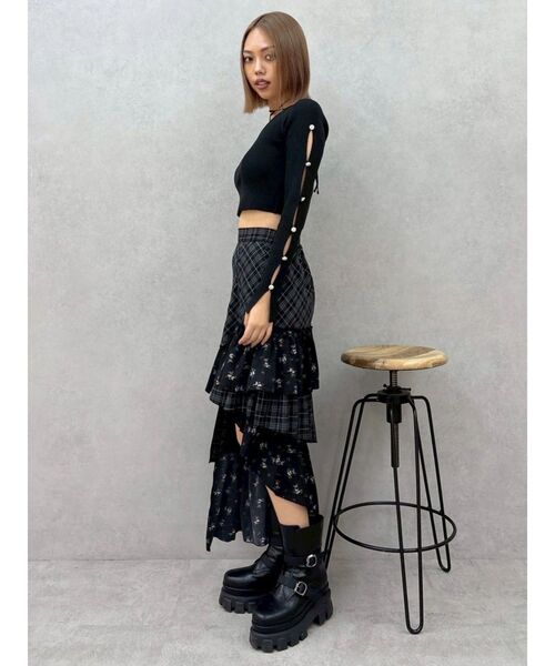 EVRIS（エヴリス）の「アームビジューニットトップス（ニット/セーター・レディース・ブラック/ホワイト/ブルー・FREE）」の14枚目の写真