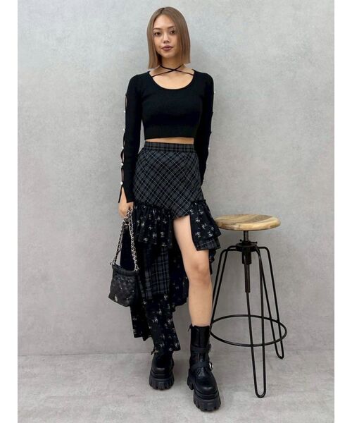 EVRIS（エヴリス）の「アームビジューニットトップス（ニット/セーター・レディース・ブラック/ホワイト/ブルー・FREE）」の16枚目の写真