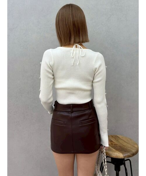 EVRIS（エヴリス）の「アームビジューニットトップス（ニット/セーター・レディース・ブラック/ホワイト/ブルー・FREE）」の22枚目の写真