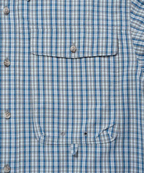 Gramicci（グラミチ）の「POPLIN MILLWOOD SHIRT / ポプリンミルウッドシャツ Gramicci グラミチ（シャツ/ブラウス・メンズ・ブルー/ブラウン・M/L/XL/XXL/S）」の12枚目の写真