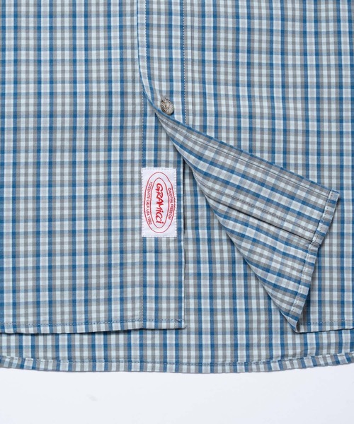 Gramicci（グラミチ）の「POPLIN MILLWOOD SHIRT / ポプリンミルウッドシャツ Gramicci グラミチ（シャツ/ブラウス・メンズ・ブルー/ブラウン・M/L/XL/XXL/S）」の15枚目の写真