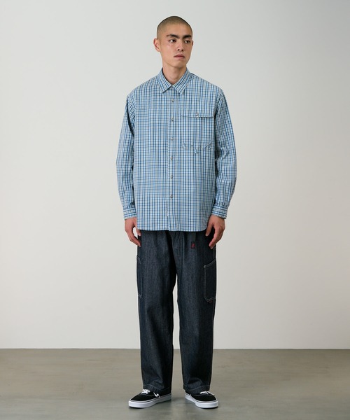 Gramicci（グラミチ）の「POPLIN MILLWOOD SHIRT / ポプリンミルウッドシャツ Gramicci グラミチ（シャツ/ブラウス・メンズ・ブルー/ブラウン・M/L/XL/XXL/S）」の3枚目の写真