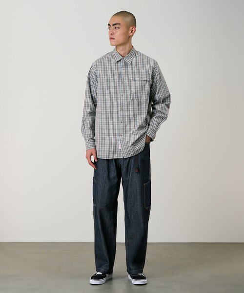 Gramicci（グラミチ）の「POPLIN MILLWOOD SHIRT / ポプリンミルウッドシャツ Gramicci グラミチ（シャツ/ブラウス・メンズ・ブルー/ブラウン・M/L/XL/XXL/S）」の6枚目の写真