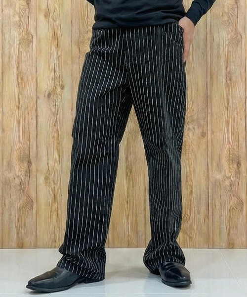 schott(ショット)の「STRIPE FRISCO PANTS(スラックス・メンズ・ブラック/チャコールグレー・30/32/34/36)」の3枚目の写真