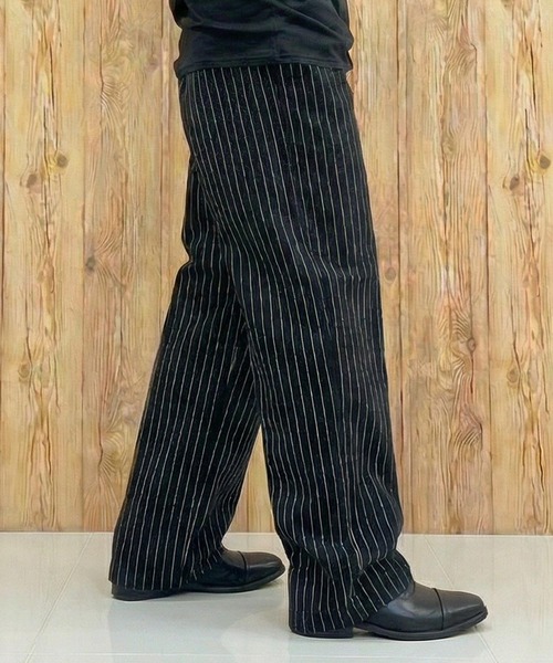 schott(ショット)の「STRIPE FRISCO PANTS(スラックス・メンズ・ブラック/チャコールグレー・30/32/34/36)」の4枚目の写真