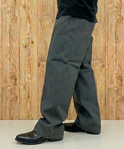 schott(ショット)の「STRIPE FRISCO PANTS(スラックス・メンズ・ブラック/チャコールグレー・30/32/34/36)」の10枚目の写真