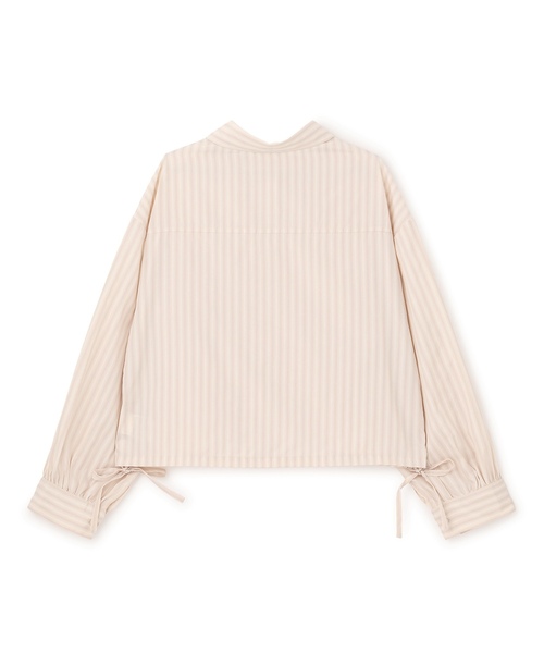 LOVETOXIC（ラブトキシック）の「短丈ドロストストライプシャツ（シャツ/ブラウス・キッズ・クリーム/ブルー・L:160cm/M:150cm/S:140cm）」の8枚目の写真