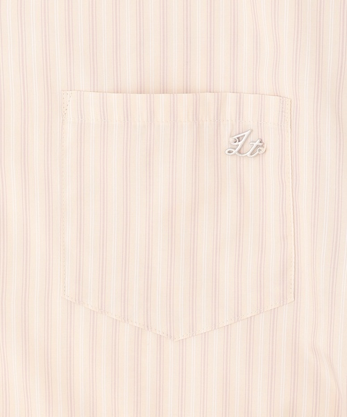 LOVETOXIC（ラブトキシック）の「短丈ドロストストライプシャツ（シャツ/ブラウス・キッズ・クリーム/ブルー・L:160cm/M:150cm/S:140cm）」の10枚目の写真
