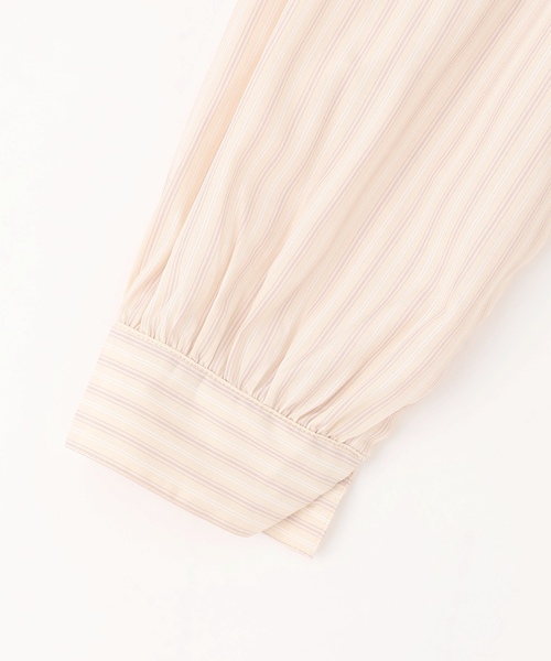 LOVETOXIC（ラブトキシック）の「短丈ドロストストライプシャツ（シャツ/ブラウス・キッズ・クリーム/ブルー・L:160cm/M:150cm/S:140cm）」の11枚目の写真