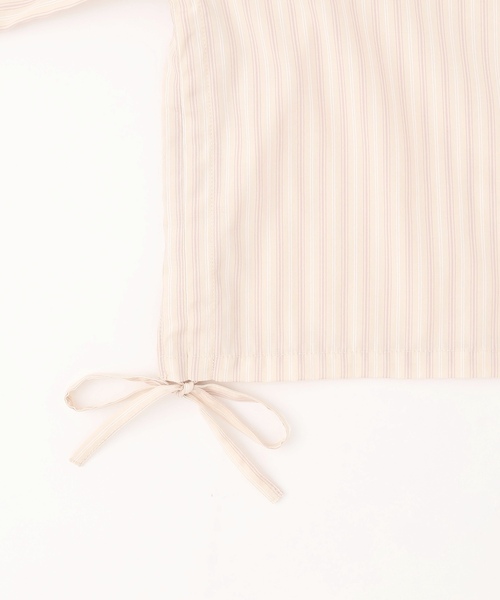 LOVETOXIC（ラブトキシック）の「短丈ドロストストライプシャツ（シャツ/ブラウス・キッズ・クリーム/ブルー・L:160cm/M:150cm/S:140cm）」の12枚目の写真