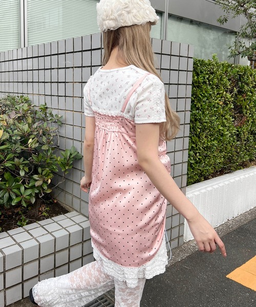 WC(ダブル シー)の「ドロストドットキャミワンピース(ワンピース・レディース・ブラック/ピンク・FREE)」の7枚目の写真