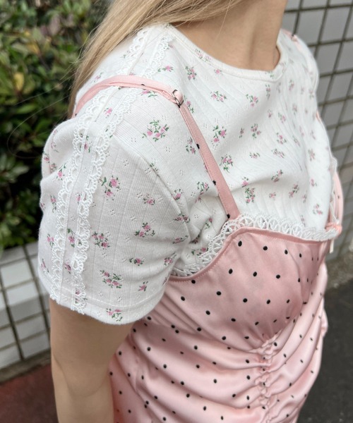 WC(ダブル シー)の「ドロストドットキャミワンピース(ワンピース・レディース・ブラック/ピンク・FREE)」の10枚目の写真