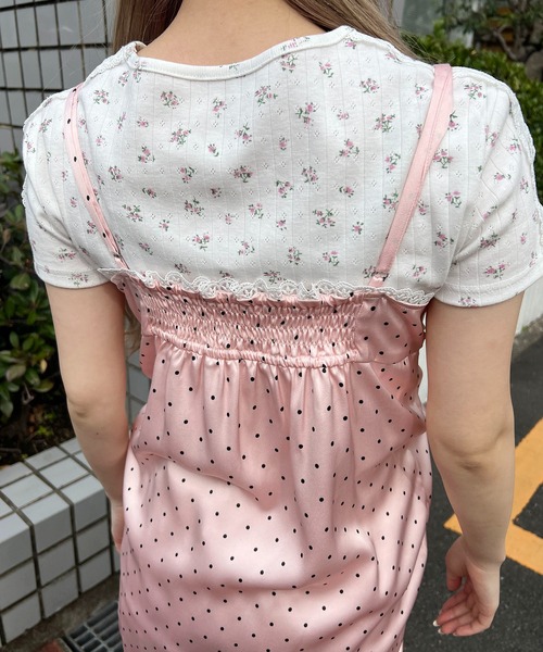 WC(ダブル シー)の「ドロストドットキャミワンピース(ワンピース・レディース・ブラック/ピンク・FREE)」の11枚目の写真