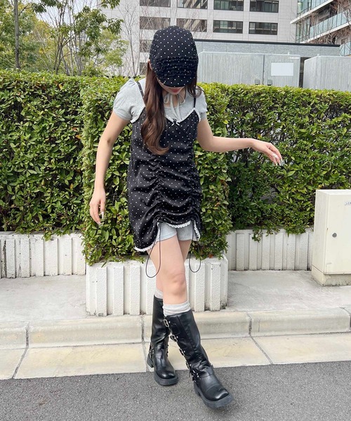 WC(ダブル シー)の「ドロストドットキャミワンピース(ワンピース・レディース・ブラック/ピンク・FREE)」の16枚目の写真