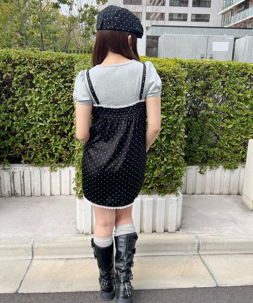 WC(ダブル シー)の「ドロストドットキャミワンピース(ワンピース・レディース・ブラック/ピンク・FREE)」の17枚目の写真