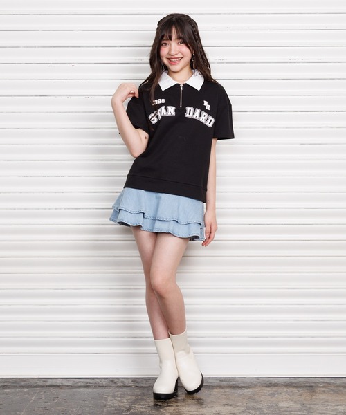 PINKHUNT（ピンクハント）の「PINKHUNT 2段フリルデニムスカート 1447K（デニムスカート・キッズ・ブラック/ブルー・120cm/140cm/160cm/130cm/150cm）」の9枚目の写真