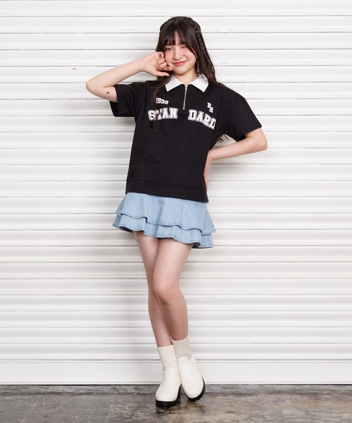 PINKHUNT（ピンクハント）の「PINKHUNT 2段フリルデニムスカート 1447K（デニムスカート・キッズ・ブラック/ブルー・120cm/140cm/160cm/130cm/150cm）」の10枚目の写真