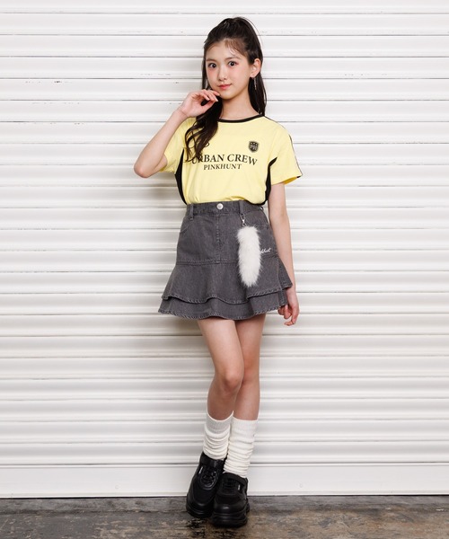 PINKHUNT（ピンクハント）の「PINKHUNT 2段フリルデニムスカート 1447K（デニムスカート・キッズ・ブラック/ブルー・120cm/140cm/160cm/130cm/150cm）」の14枚目の写真