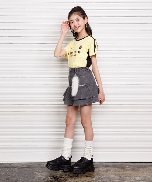 PINKHUNT（ピンクハント）の「PINKHUNT 2段フリルデニムスカート 1447K（デニムスカート・キッズ・ブラック/ブルー・120cm/140cm/160cm/130cm/150cm）」の15枚目の写真