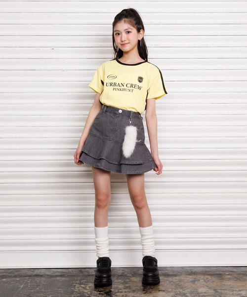 PINKHUNT（ピンクハント）の「PINKHUNT 2段フリルデニムスカート 1447K（デニムスカート・キッズ・ブラック/ブルー・120cm/140cm/160cm/130cm/150cm）」の16枚目の写真