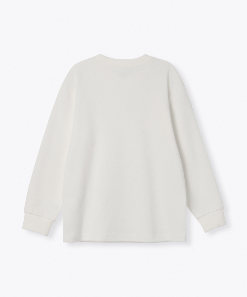 MUSINSA STANDARD KIDS（ムシンサスタンダードキッズ）の「ワッフルリラックスドクルーネック長袖Tシャツ[アイボリー]（Tシャツ/カットソー・レディース・その他・100/110/120/130/140/150/160）」の3枚目の写真