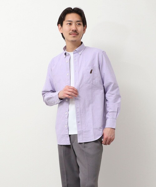 NOLLEY'S LIGHT(ノーリーズライト)の「【sunglaDOG】 オックスBDシャツ(シャツ/ブラウス・メンズ・マルチ/グレー系その他/ラベンダー/ホワイト・M/L/XL)」の6枚目の写真