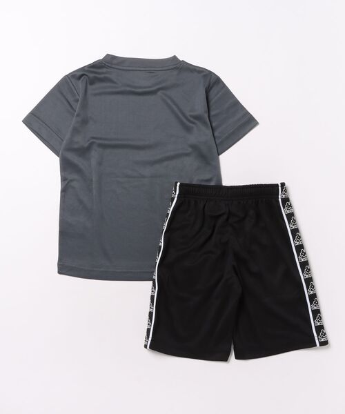 Kappa(カッパ)の「Tシャツ+ショートパンツ上下2点セット(Tシャツ/カットソー・キッズ・ブルー/チャコールグレー・140/160/170/150/130)」の3枚目の写真
