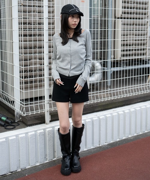 WEGO(ウィゴー)の「WEGO/【26年春新作】カーデドッキングレイヤードロンT(Tシャツ/カットソー・レディース・ホワイト/杢グレー/スミクロ・FREE)」の18枚目の写真