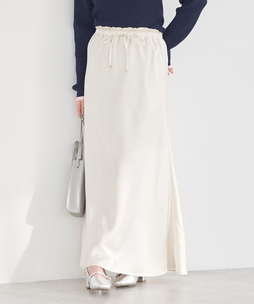 earth music&ecology（アースミュージックアンドエコロジー）の「サテンフリルマーメイドスカート（スカート・レディース・サックスブルー/ブラック/ホワイト系その他2・FREE）」の8枚目の写真