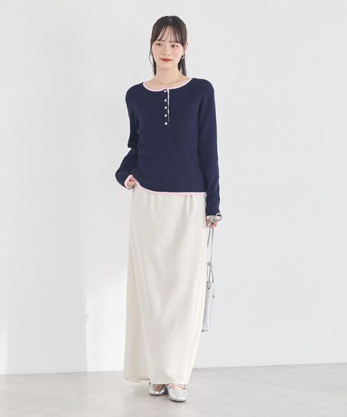 earth music&ecology（アースミュージックアンドエコロジー）の「サテンフリルマーメイドスカート（スカート・レディース・サックスブルー/ブラック/ホワイト系その他2・FREE）」の11枚目の写真