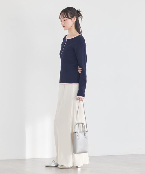 earth music&ecology（アースミュージックアンドエコロジー）の「サテンフリルマーメイドスカート（スカート・レディース・サックスブルー/ブラック/ホワイト系その他2・FREE）」の12枚目の写真