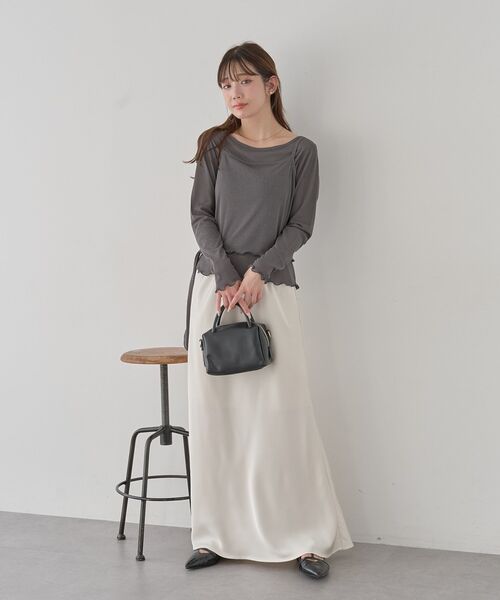 earth music&ecology（アースミュージックアンドエコロジー）の「サテンフリルマーメイドスカート（スカート・レディース・サックスブルー/ブラック/ホワイト系その他2・FREE）」の17枚目の写真