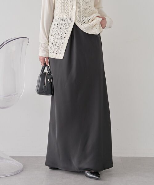 earth music&ecology（アースミュージックアンドエコロジー）の「サテンフリルマーメイドスカート（スカート・レディース・サックスブルー/ブラック/ホワイト系その他2・FREE）」の20枚目の写真