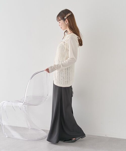 earth music&ecology（アースミュージックアンドエコロジー）の「サテンフリルマーメイドスカート（スカート・レディース・サックスブルー/ブラック/ホワイト系その他2・FREE）」の22枚目の写真