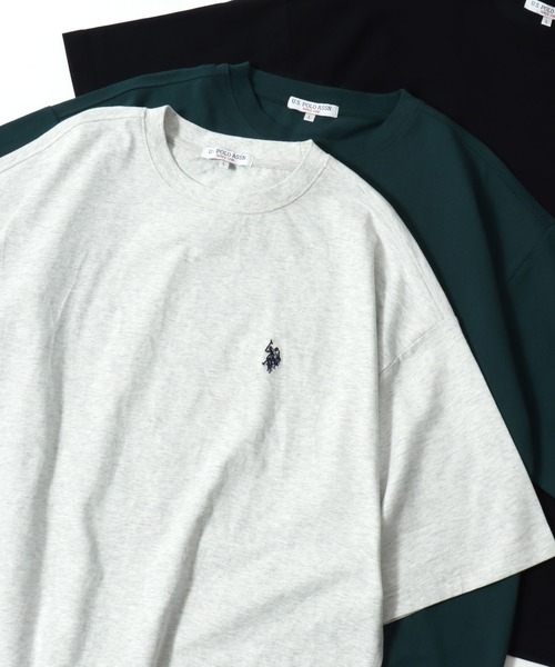 U.S. POLO ASSN.（ユーエスポロアッスン）の「U.S. POLO ASSN./ユーエスポロアッスン 別注 ビッグシルエット ワンポイント刺繍 半袖Tシャツ レディース メンズ（Tシャツ/カットソー・メンズ・ホワイト/ダークグリーン/オートミール/ブラック/ボルドー・LL/L/M）」の3枚目の写真