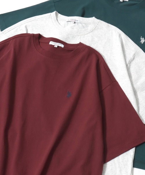 U.S. POLO ASSN.（ユーエスポロアッスン）の「U.S. POLO ASSN./ユーエスポロアッスン 別注 ビッグシルエット ワンポイント刺繍 半袖Tシャツ レディース メンズ（Tシャツ/カットソー・メンズ・ホワイト/ダークグリーン/オートミール/ブラック/ボルドー・LL/L/M）」の5枚目の写真