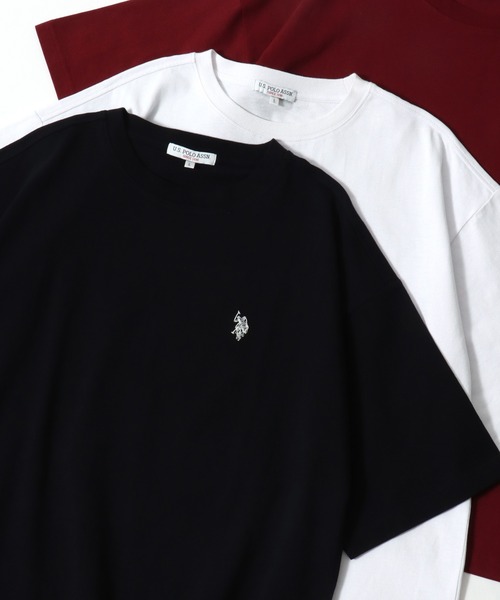 U.S. POLO ASSN.（ユーエスポロアッスン）の「U.S. POLO ASSN./ユーエスポロアッスン 別注 ビッグシルエット ワンポイント刺繍 半袖Tシャツ レディース メンズ（Tシャツ/カットソー・メンズ・ホワイト/ダークグリーン/オートミール/ブラック/ボルドー・LL/L/M）」の2枚目の写真