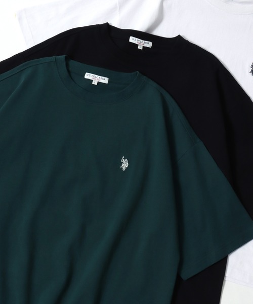 U.S. POLO ASSN.（ユーエスポロアッスン）の「U.S. POLO ASSN./ユーエスポロアッスン 別注 ビッグシルエット ワンポイント刺繍 半袖Tシャツ レディース メンズ（Tシャツ/カットソー・メンズ・ホワイト/ダークグリーン/オートミール/ブラック/ボルドー・LL/L/M）」の4枚目の写真