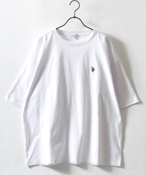 U.S. POLO ASSN.（ユーエスポロアッスン）の「U.S. POLO ASSN./ユーエスポロアッスン 別注 ビッグシルエット ワンポイント刺繍 半袖Tシャツ レディース メンズ（Tシャツ/カットソー・メンズ・ホワイト/ダークグリーン/オートミール/ブラック/ボルドー・LL/L/M）」の6枚目の写真