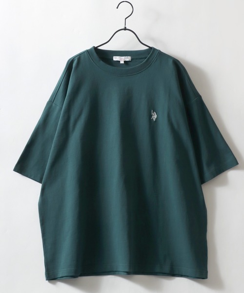 U.S. POLO ASSN.（ユーエスポロアッスン）の「U.S. POLO ASSN./ユーエスポロアッスン 別注 ビッグシルエット ワンポイント刺繍 半袖Tシャツ レディース メンズ（Tシャツ/カットソー・メンズ・ホワイト/ダークグリーン/オートミール/ブラック/ボルドー・LL/L/M）」の8枚目の写真