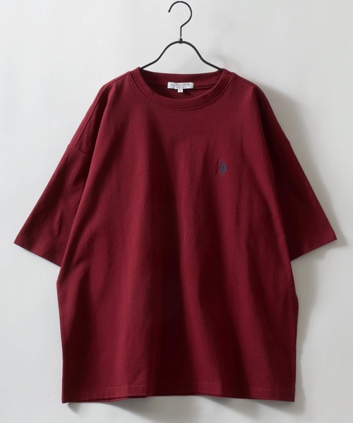 U.S. POLO ASSN.（ユーエスポロアッスン）の「U.S. POLO ASSN./ユーエスポロアッスン 別注 ビッグシルエット ワンポイント刺繍 半袖Tシャツ レディース メンズ（Tシャツ/カットソー・メンズ・ホワイト/ダークグリーン/オートミール/ブラック/ボルドー・LL/L/M）」の9枚目の写真