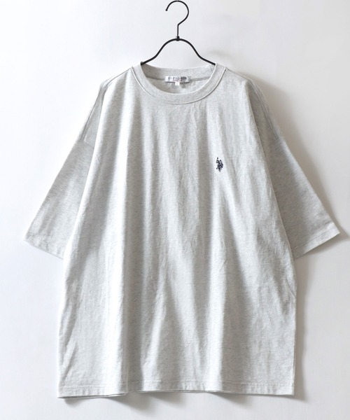 U.S. POLO ASSN.（ユーエスポロアッスン）の「U.S. POLO ASSN./ユーエスポロアッスン 別注 ビッグシルエット ワンポイント刺繍 半袖Tシャツ レディース メンズ（Tシャツ/カットソー・メンズ・ホワイト/ダークグリーン/オートミール/ブラック/ボルドー・LL/L/M）」の17枚目の写真