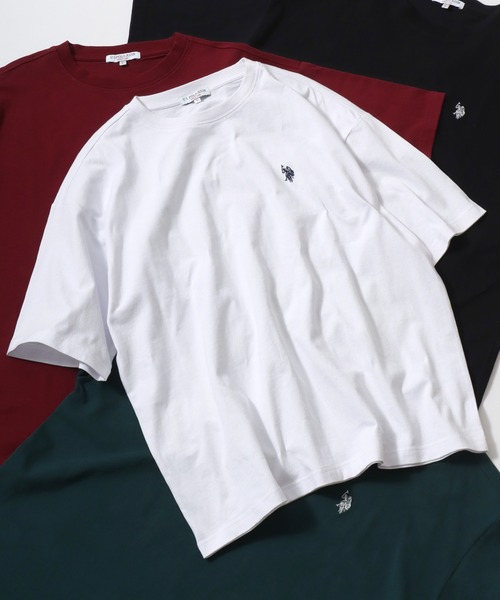 U.S. POLO ASSN.(ユーエスポロアッスン)の「U.S. POLO ASSN./ユーエスポロアッスン 別注 ビッグシルエット ワンポイント刺繍 半袖Tシャツ レディース メンズ(Tシャツ/カットソー・メンズ・ホワイト/ダークグリーン/オートミール/ブラック/ボルドー・LL/L/M)」の16枚目の写真