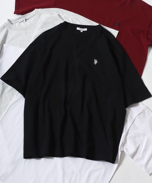 U.S. POLO ASSN.(ユーエスポロアッスン)の「U.S. POLO ASSN./ユーエスポロアッスン 別注 ビッグシルエット ワンポイント刺繍 半袖Tシャツ レディース メンズ(Tシャツ/カットソー・メンズ・ホワイト/ダークグリーン/オートミール/ブラック/ボルドー・LL/L/M)」の22枚目の写真