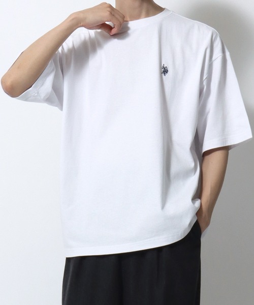 U.S. POLO ASSN.(ユーエスポロアッスン)の「U.S. POLO ASSN./ユーエスポロアッスン 別注 ビッグシルエット ワンポイント刺繍 半袖Tシャツ レディース メンズ(Tシャツ/カットソー・メンズ・ホワイト/ダークグリーン/オートミール/ブラック/ボルドー・LL/L/M)」の17枚目の写真