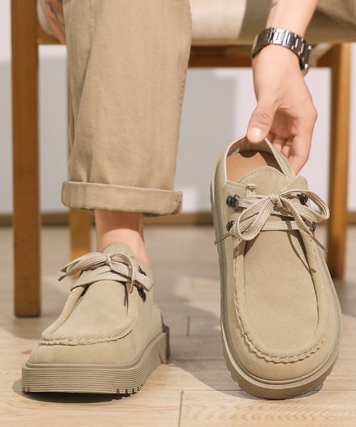 link lot(リンクロット)の「厚底モカシンシューズ風サンダル(サンダル・メンズ・ベージュ/ブラック・S/L/M)」の7枚目の写真
