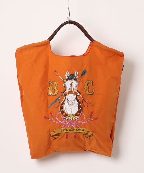 Scrap Book（スクラップブック）の「◆WEB限定 展開◆【Ball&Chain】HORSESHOE（エコバッグ/サブバッグ・レディース・グレー/オレンジ・FREE）」の2枚目の写真