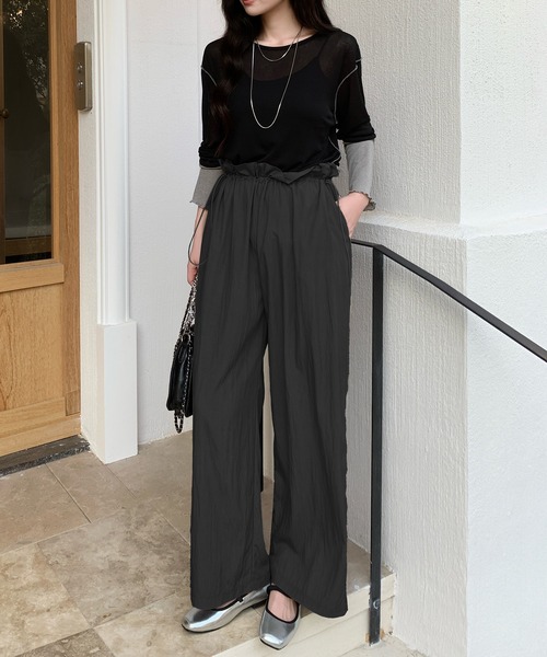 by LEGNA(バイレグナ)の「涼感ウエストドロストパンツ(その他パンツ・レディース・ブラック/キャメル/クリーム/チャコール・M-Regular/L-Regular/M-Short/L-Short)」の5枚目の写真